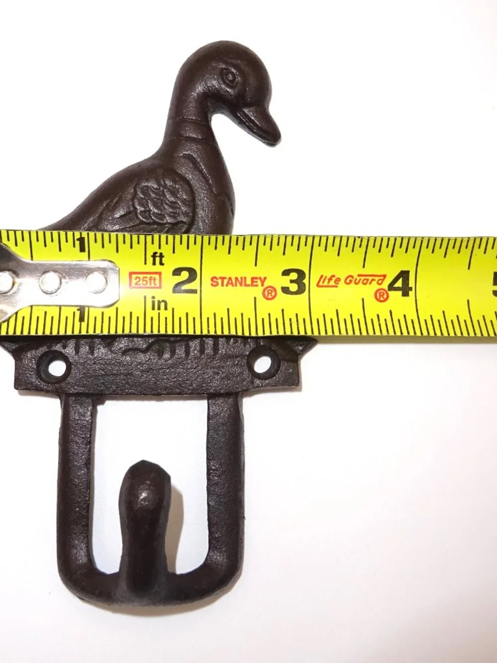 Vintage Cast Iron Duck Wall Hook Rustic Farmhouse Coat Hat Towel Hanger